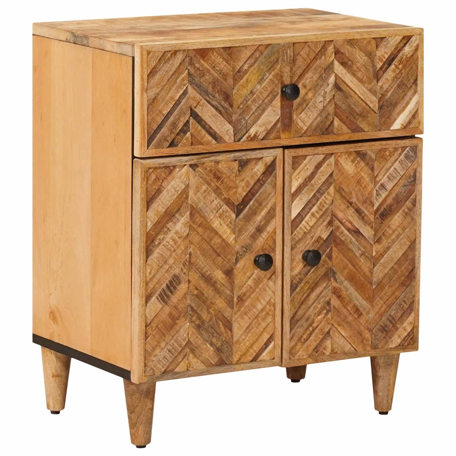 Walplus Solid Wood Bedside Table Bedroom Storage - Brown - 50 x 33 x 60 cm