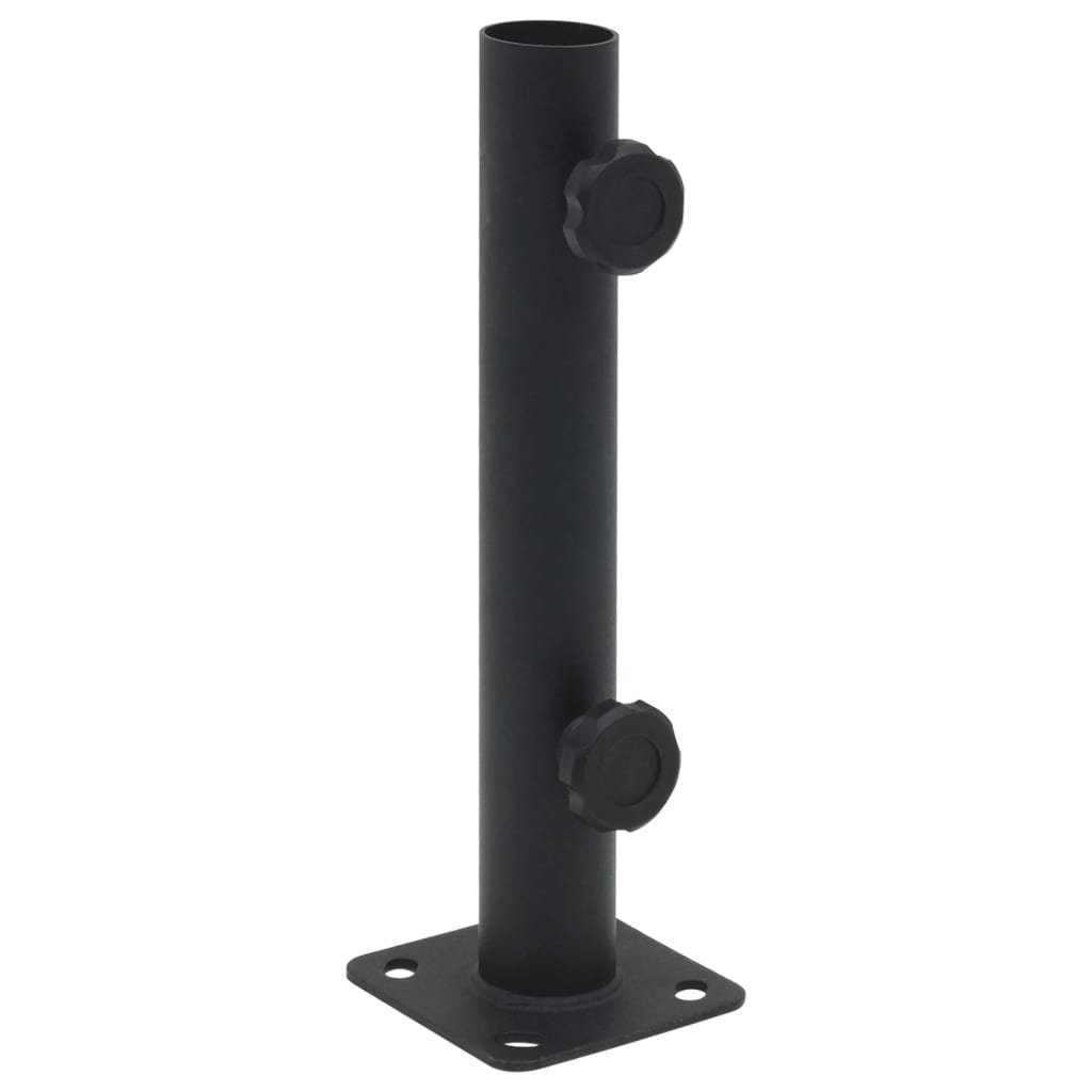 Walplus Steel Parasol Base for dia / Pole Matt - Matt Black - 9.5 x 9.5 x 30 cm