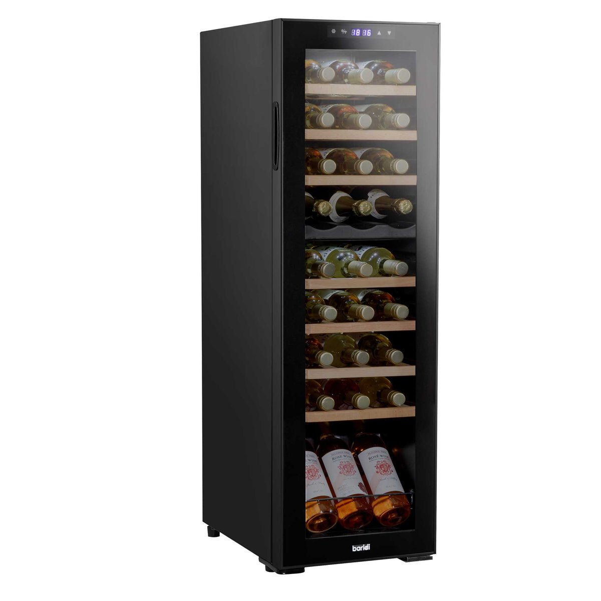 Baridi 27 Bottle Dual Zone Wine Fridge with Touch Controls & LED Light - Black