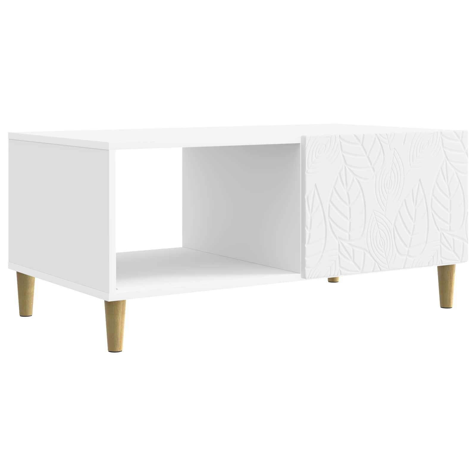 Walplus Coffee Table - White and Golden - 90 x 50 x 40 cm