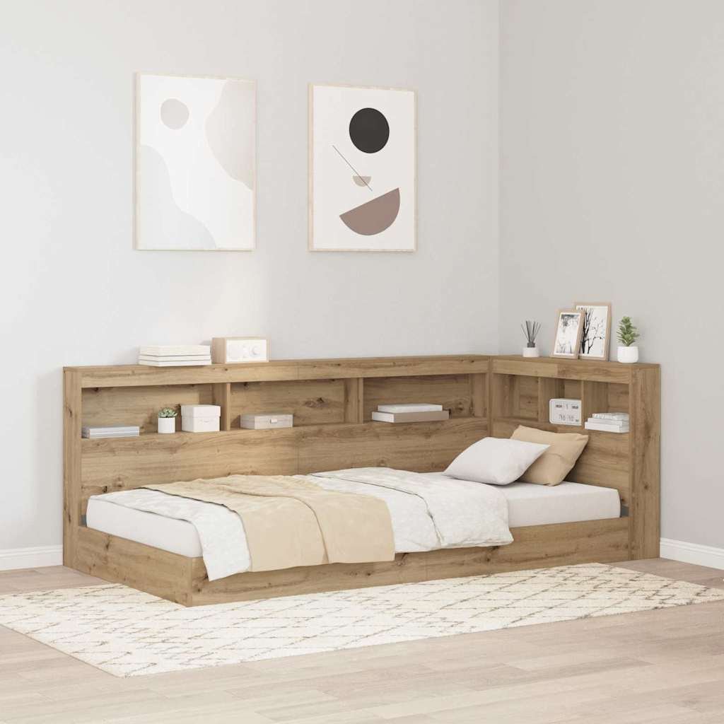Walplus Wood Storage Headboard - Oak - 217.5 x 107.5 x 76.5 cm