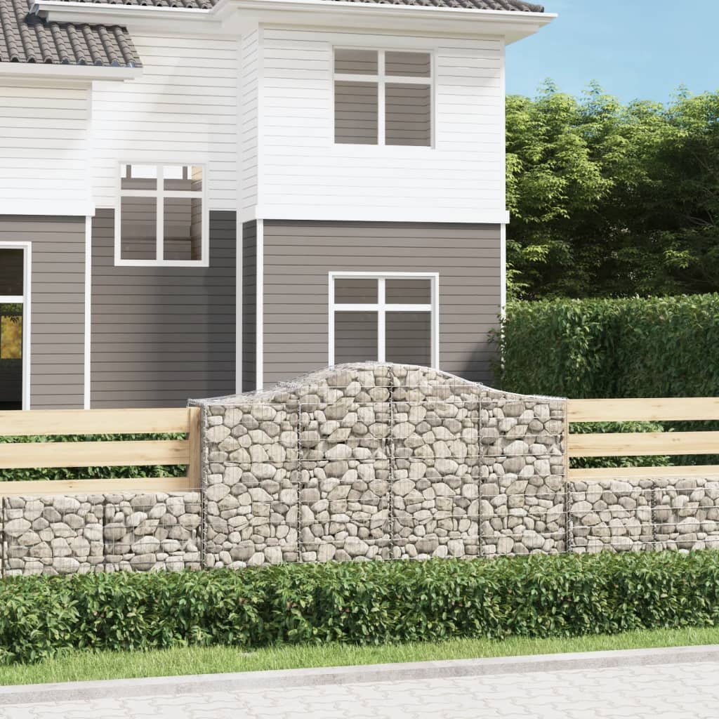 Walplus Galvanised Iron Gabion Basket - Silver 200 x 50 x 120/ - 140 cm