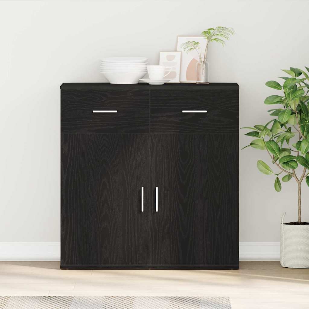 Walplus Engineered Wood Sideboard - Black Ash - 78 x 38 x 80 cm