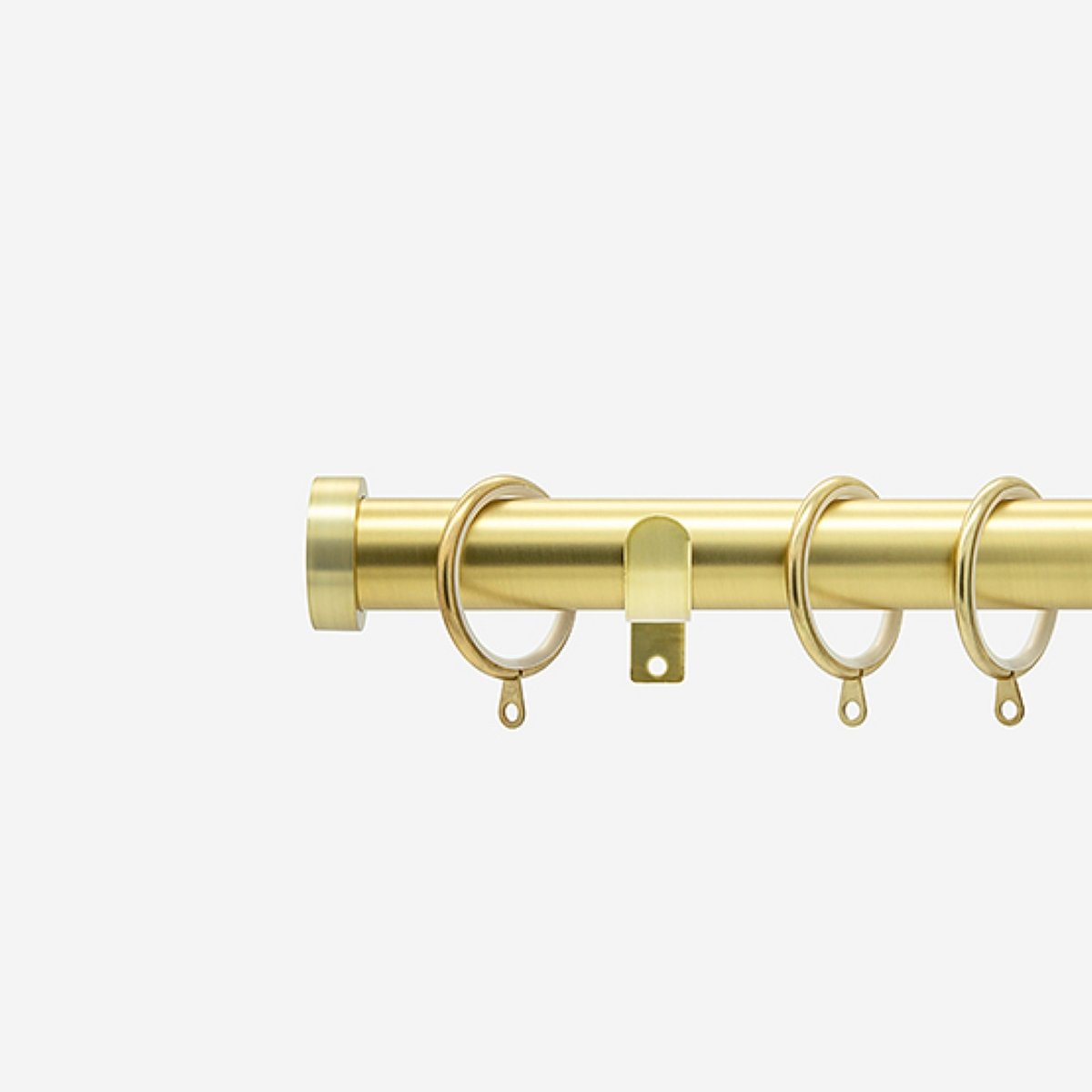 New Edge Blinds Brushed Gold 28mm Stud Fixed Metal Curtain Pole - 190cm