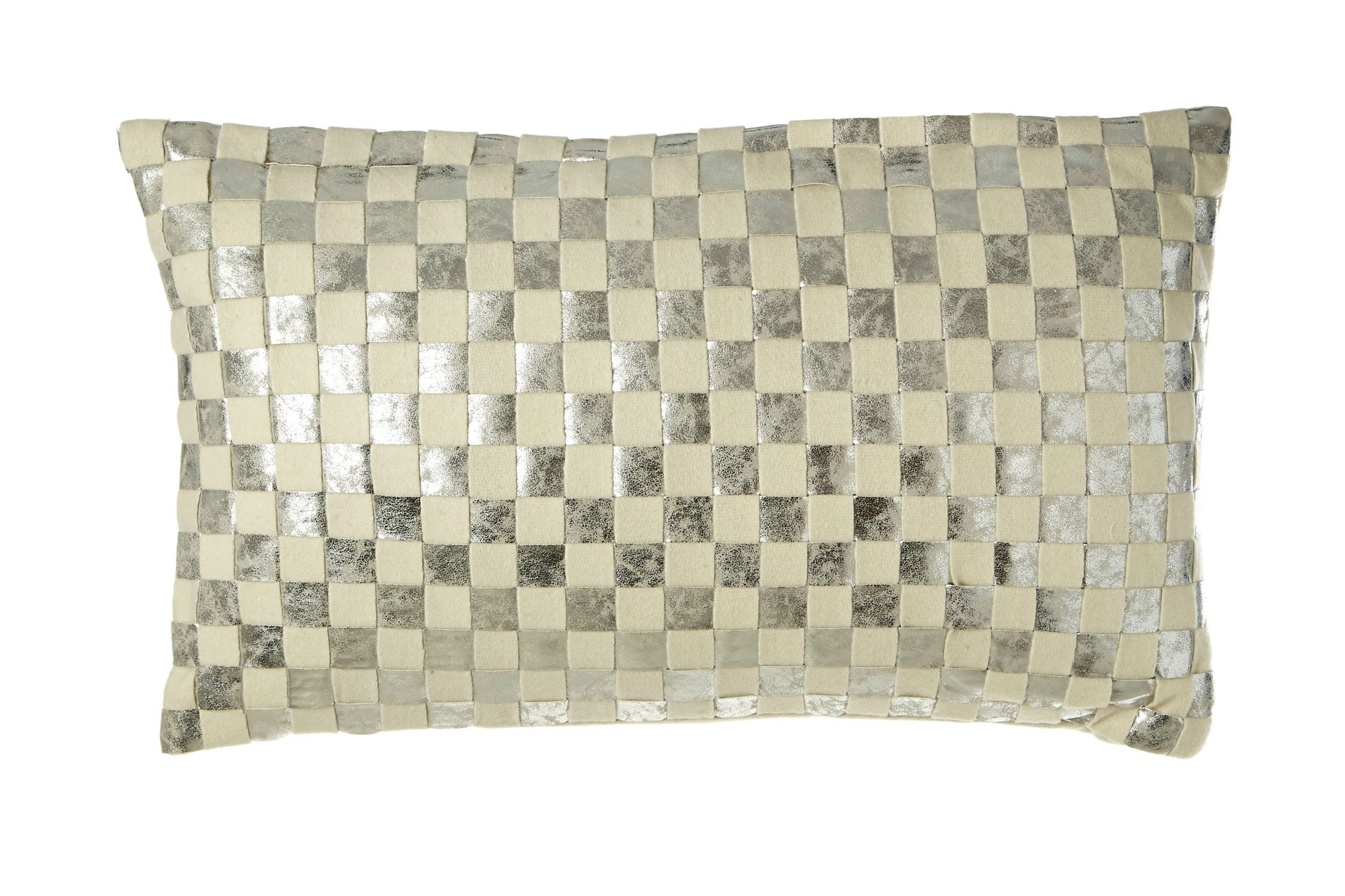 Orsina Bosie Kensington Townhouse Check Rectangular Cushion – Silver