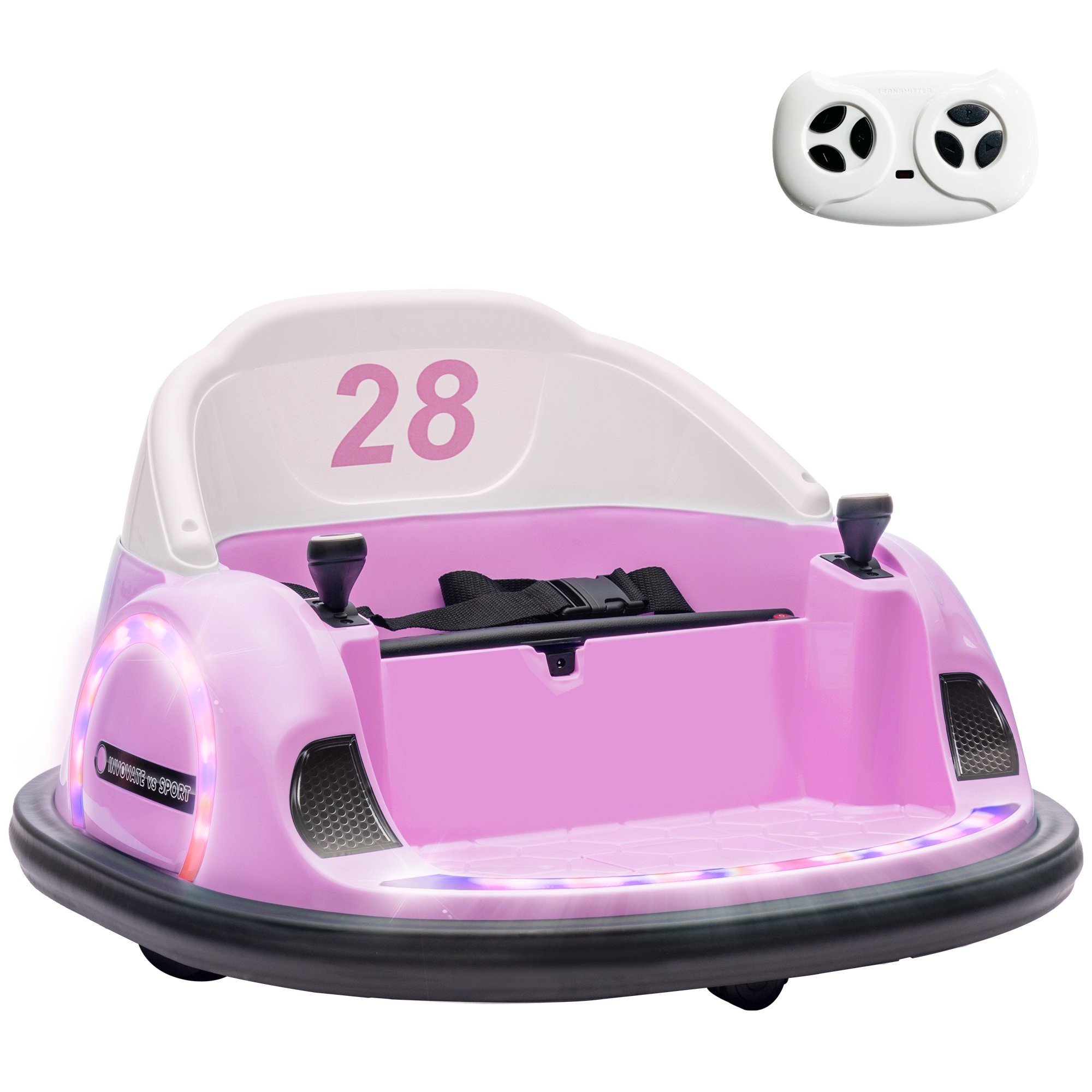 AIYAPLAY 12V 1.5 to 5 Years Remote Control 360 Rotation Bumper Car – Pink