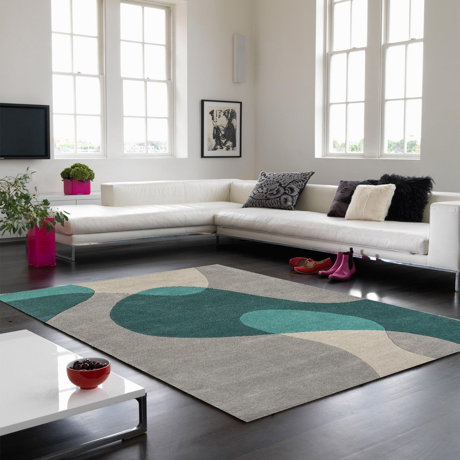 Mega Flooring Blue Handmade Abstract Rug - 120 x 170cm