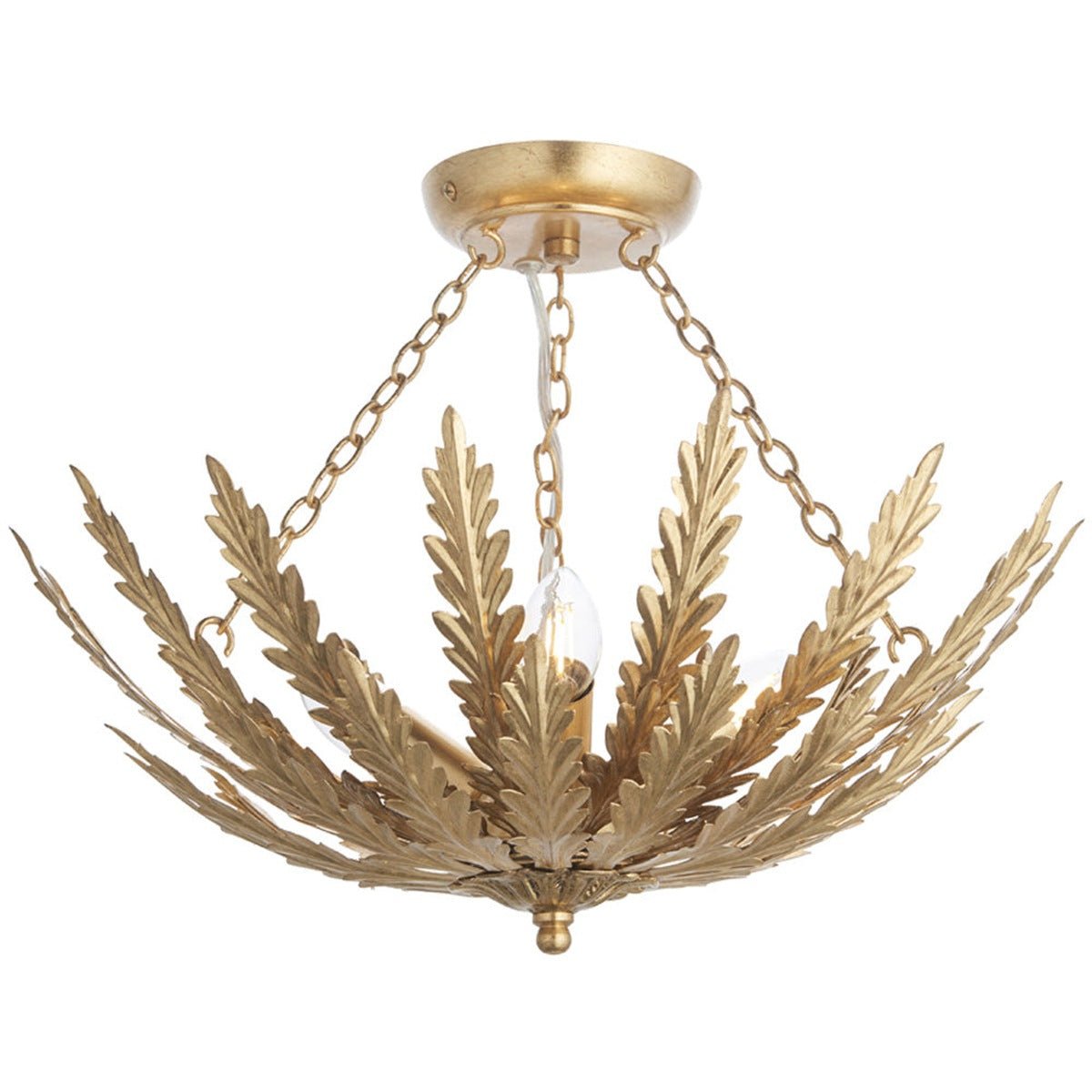Loops Direct Steel Decorative Flush Ceiling Light - Gold Leaf