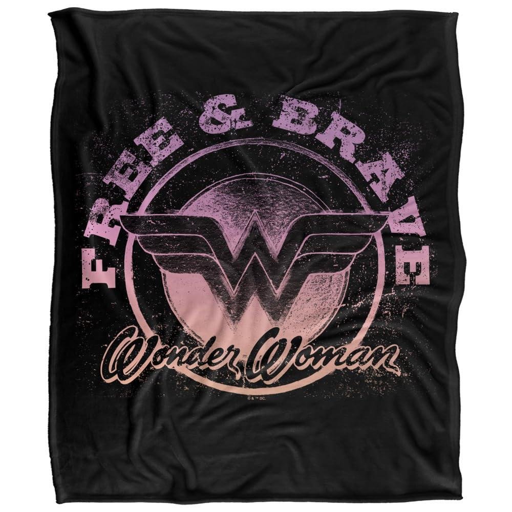 Wonder Woman Free And Brave Soft Touch Blanket - 152cm x 127cm
