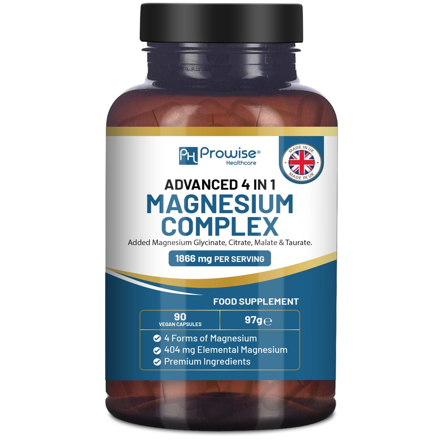 Prowise Vegan 1866mg Magnesium Glycinate Complex 4 in 1 - 90 Capsules