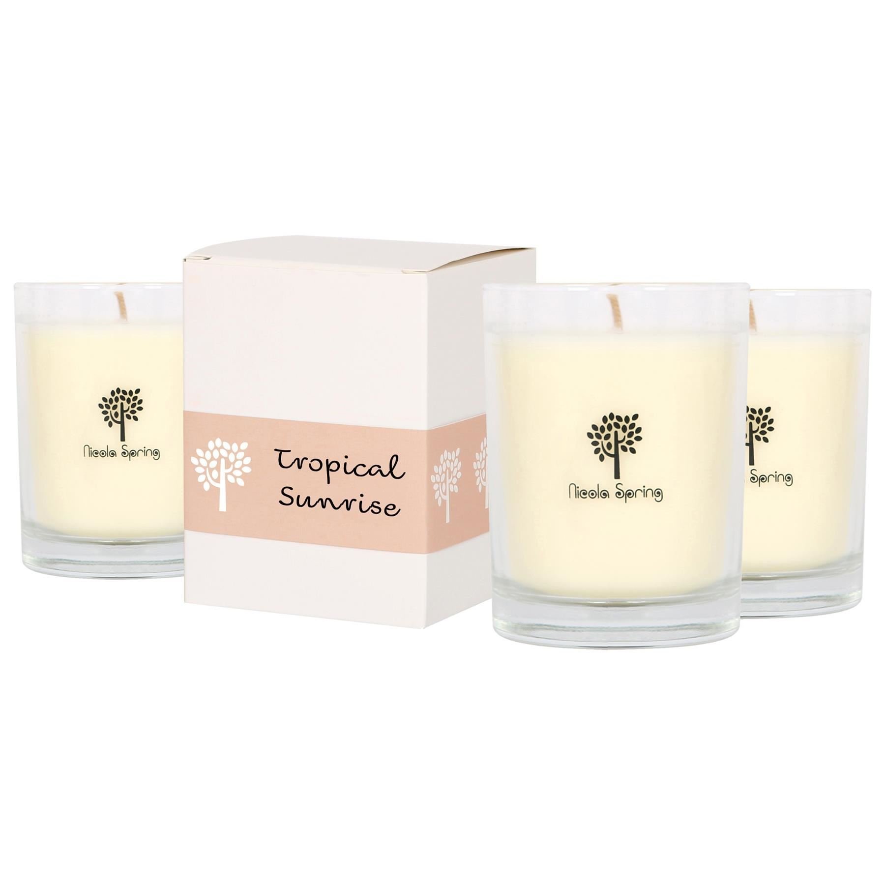 Nicola Spring 160ml Soy Wax Scented Candles Pack of 3 - Tropical Sunrise