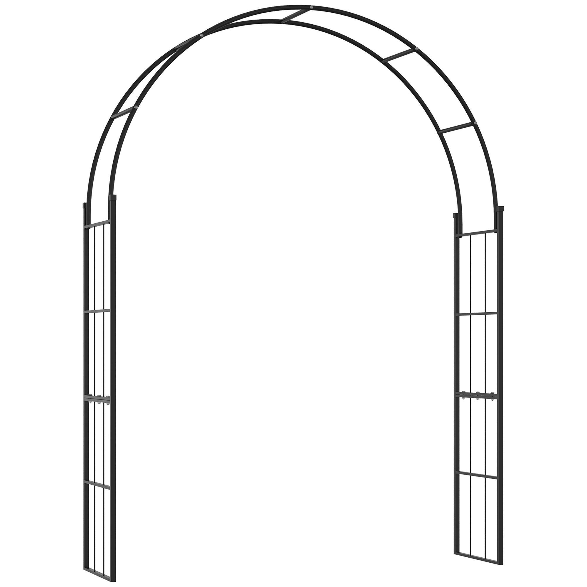 Outsunny Garden Arch Trellis for Ceremony for Climbing Roses - Black