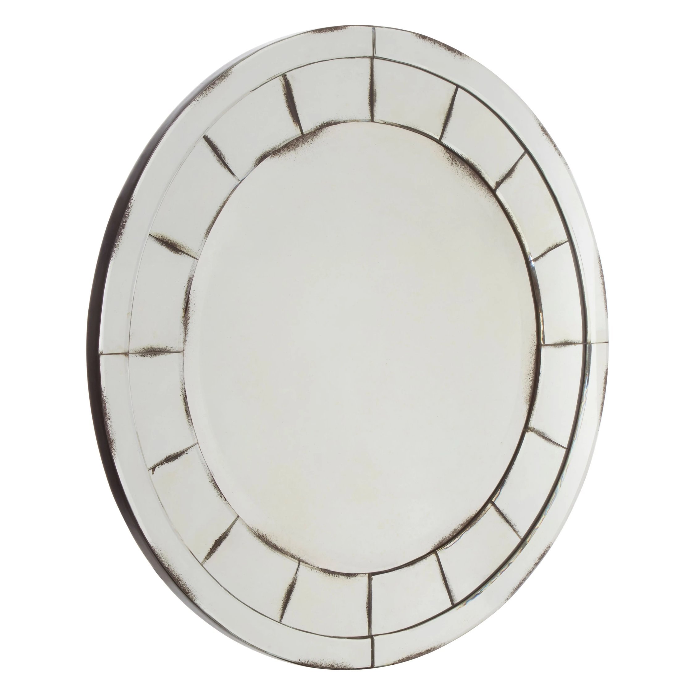 Orsina Riza Round And Mosaic Effect Wall Mirror – Black