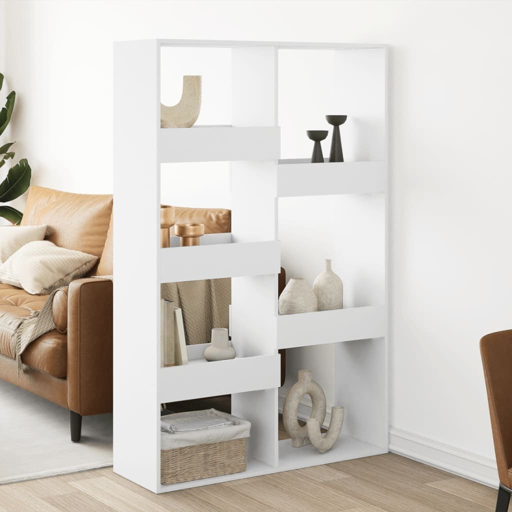 Walplus Engineered Wood Book Cabinet - White - 100 x 33 x 155.5 cm