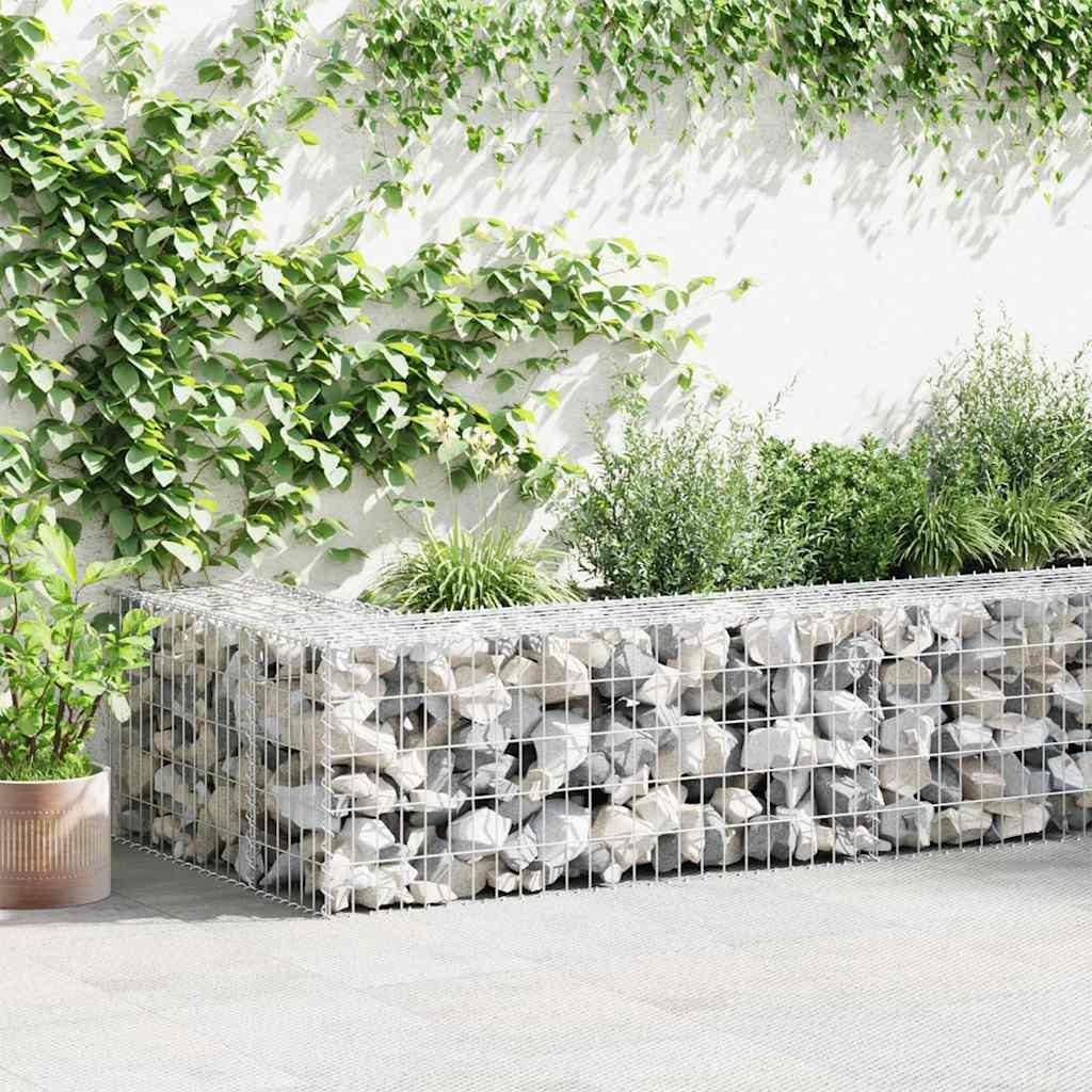 Walplus Galvanised Steel Gabion Basket - Silver - 100 x 50 x 50 cm