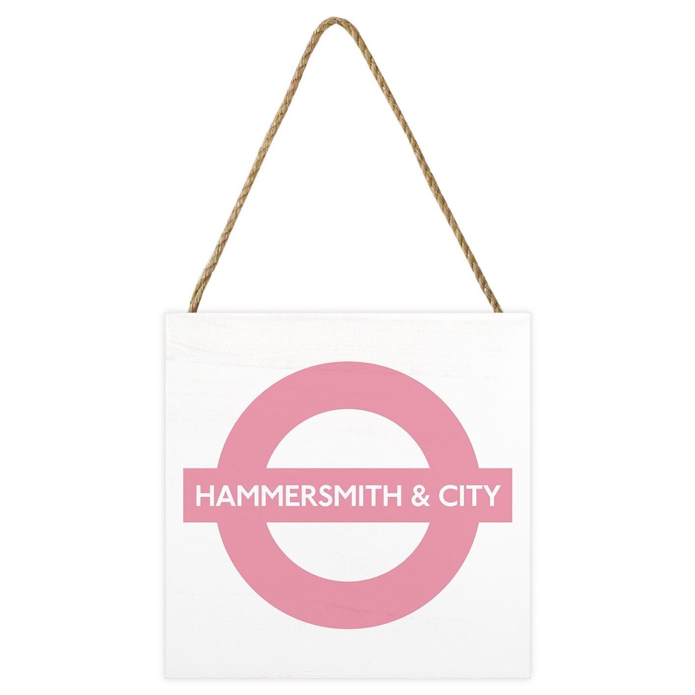 Transport For London Hammersmith & City Line Wooden Block - White & Pink