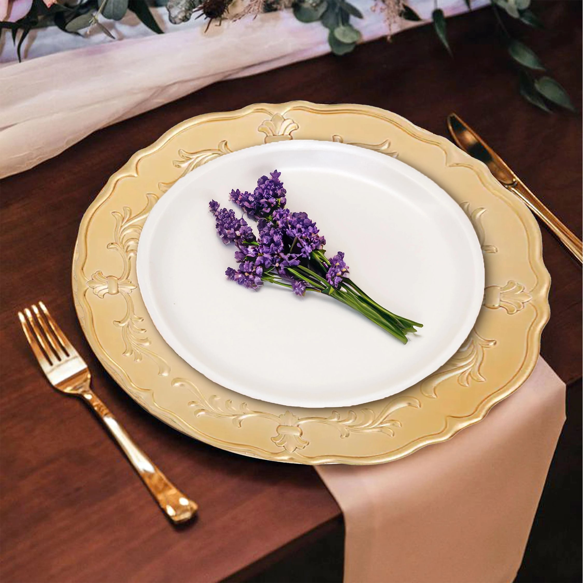 Orsina Dia Baroque Charger Plate - Gold