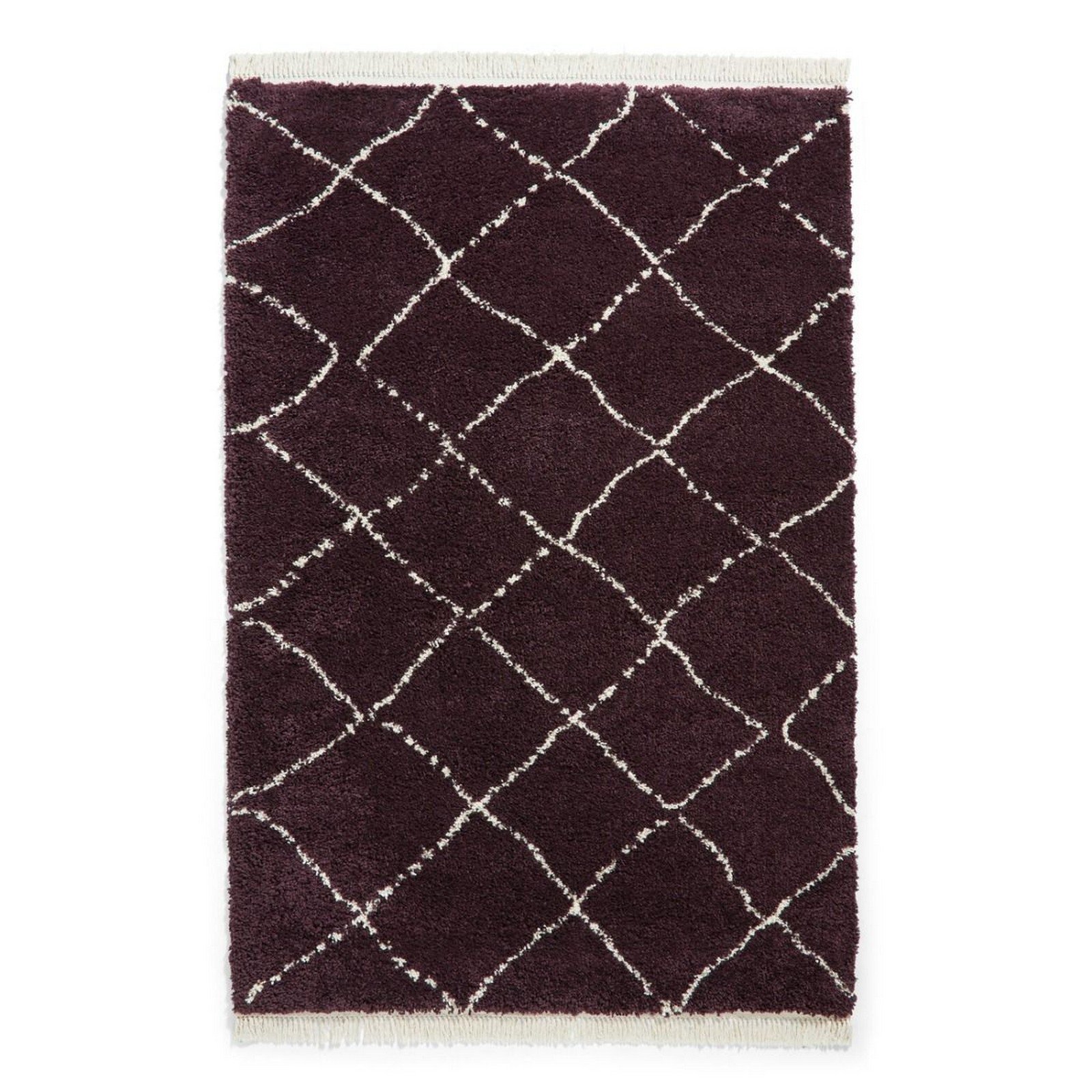 Mega Flooring Purple Shaggy Geometric Rug - 160 x 230cm