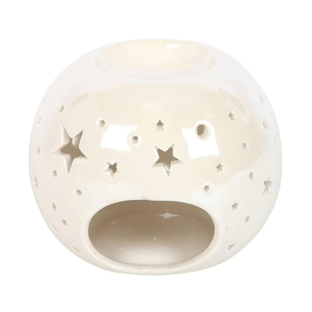 Something Different Iridescent Star Oil Burner - White