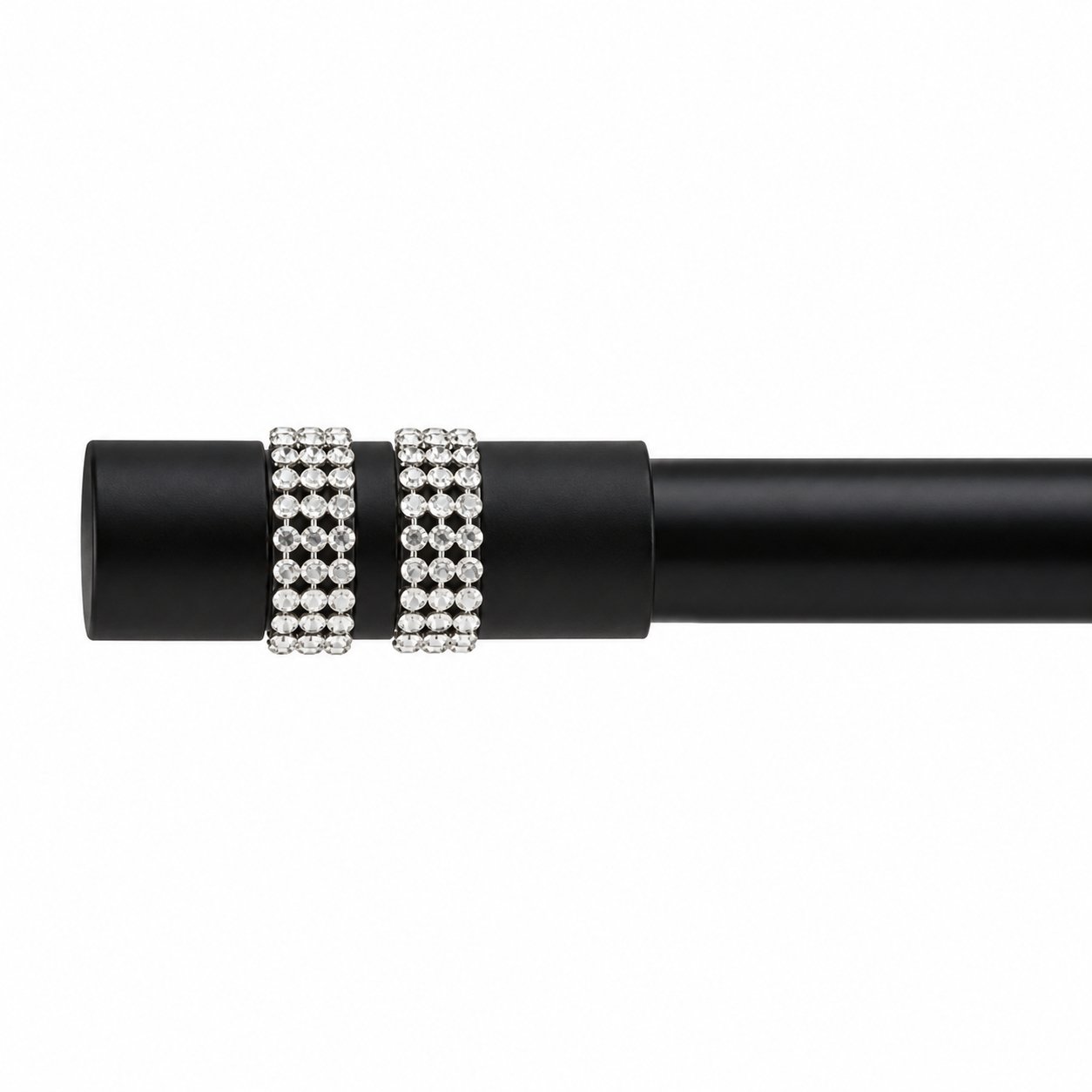 New Edge Blinds 16-19mm Black Sparkle Eyelet Curtain Pole - 160cm - 300cm