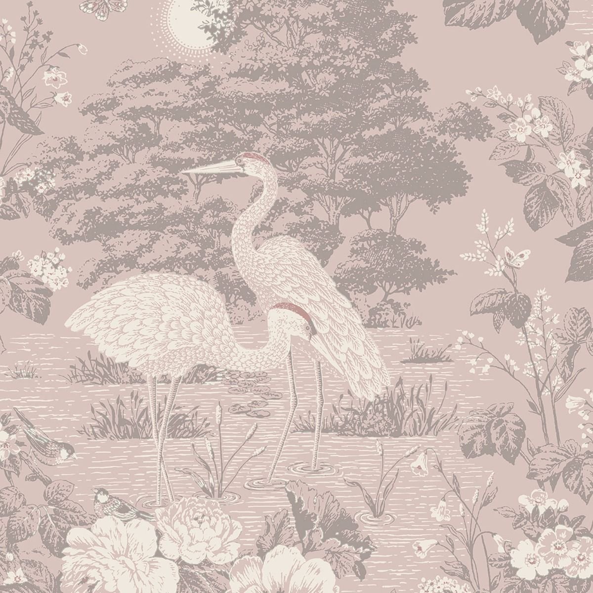 Belgravia Izumi Crane Wallpaper - Pink