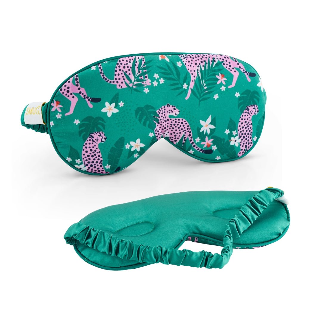 SMUG Cloud Padded Satin Sleep Mask - Cheetah Print