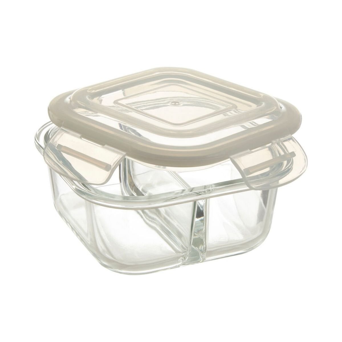 Orsina Freska 2 Section Square Glass Container With Lid 520 ml