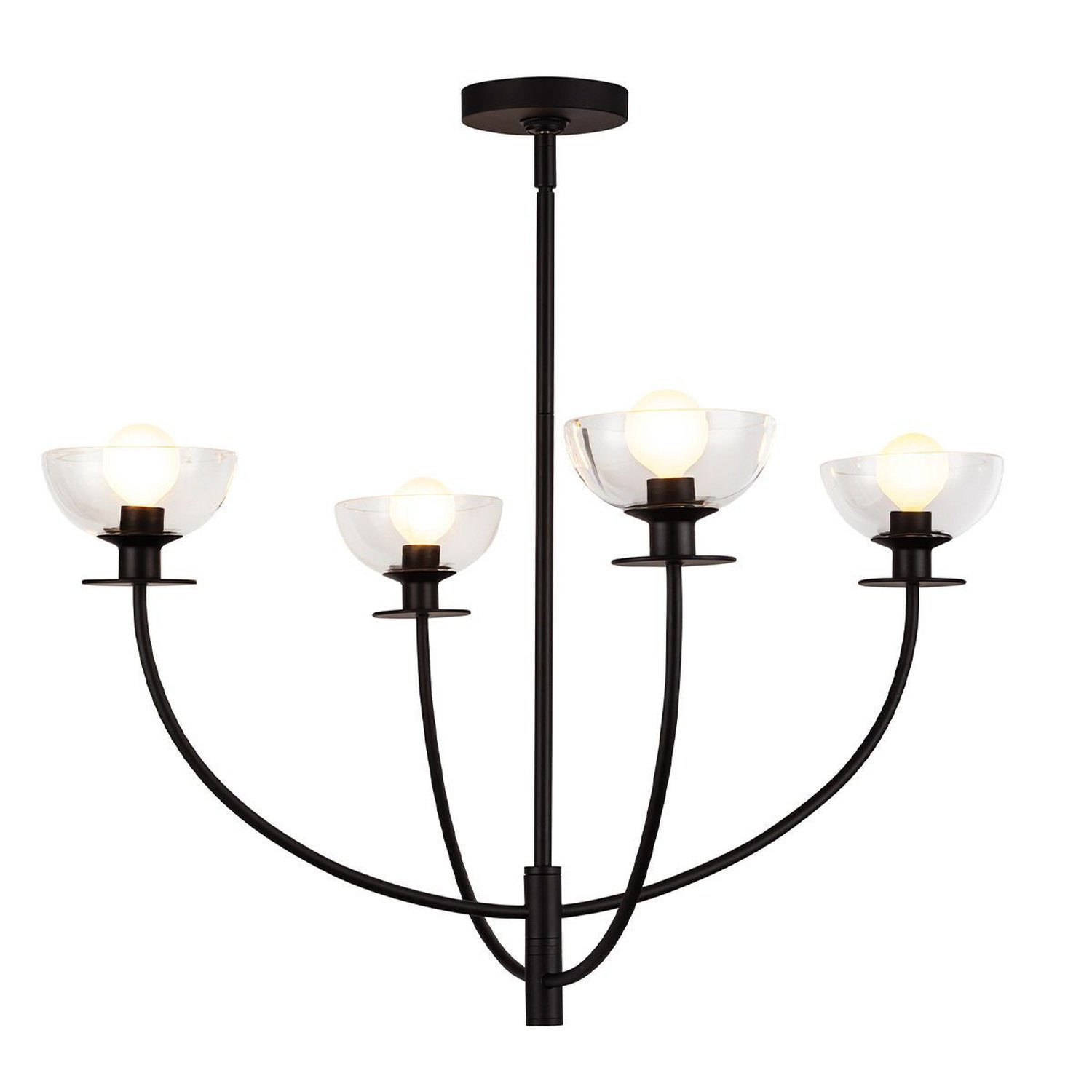 Elstead Alora 4 Arm Pendant Light - Matt Black