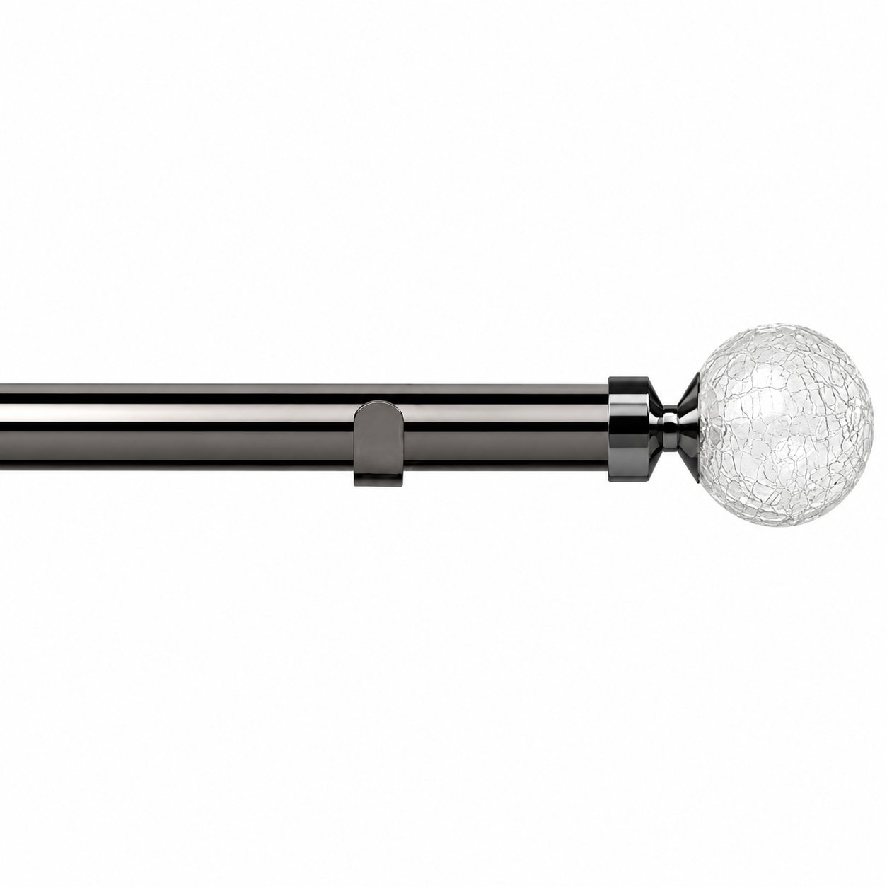 New Edge Blinds 28mm Polished Graphite Crash Fixed Eyelet Curtain Pole - 320cm