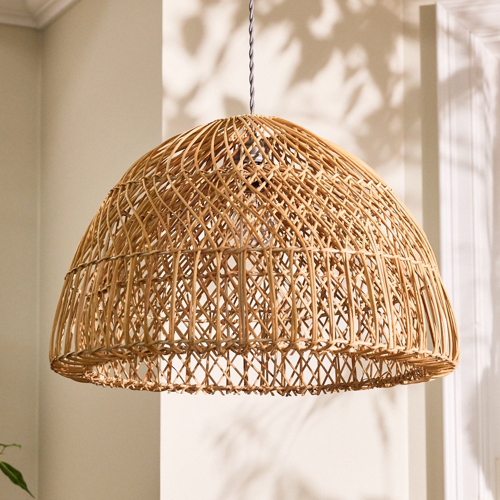 Dibor Rattan Ceiling Shade Dome - Natural 50cm