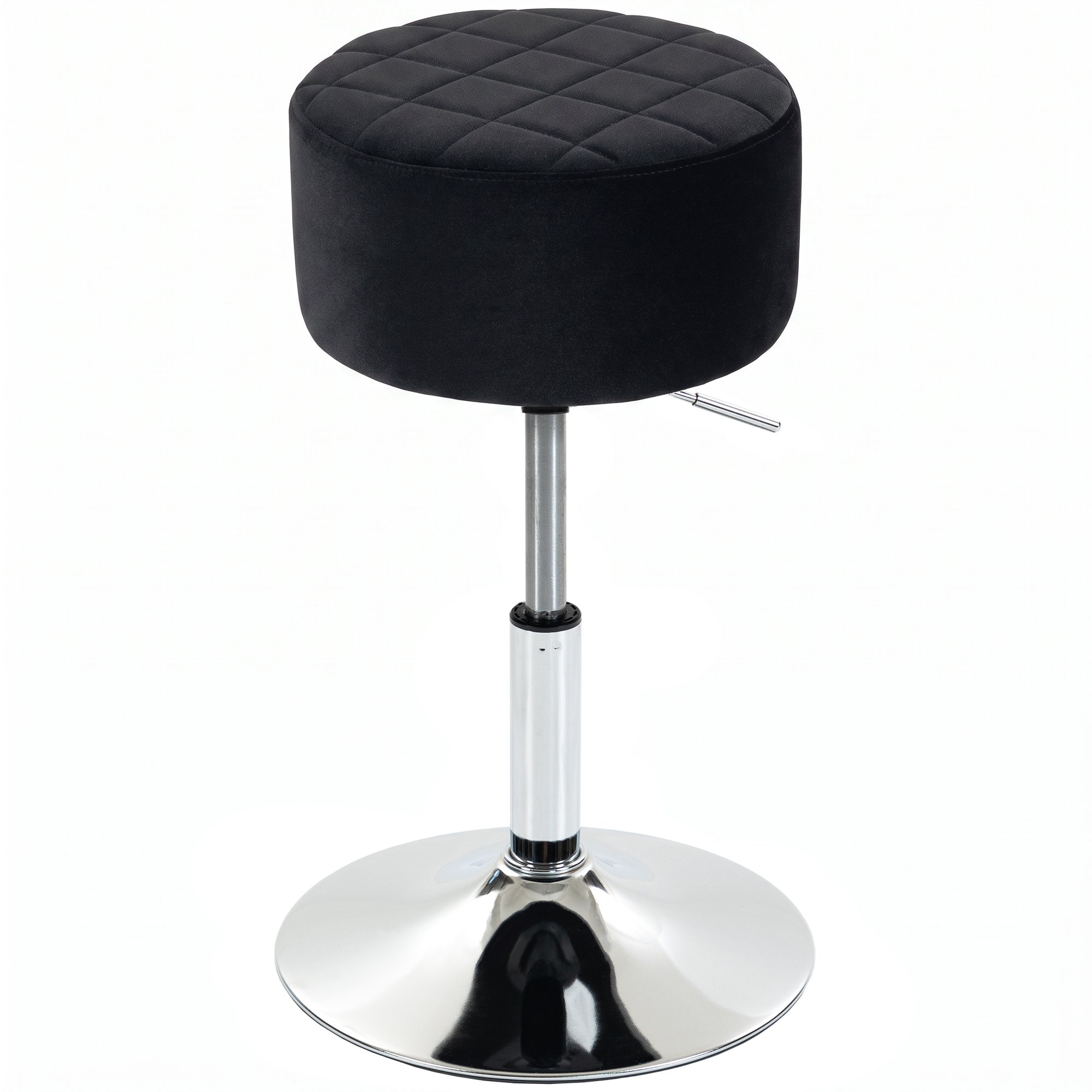 HOMCOM Velvet Adjustable Swivel Bar Stool - Black
