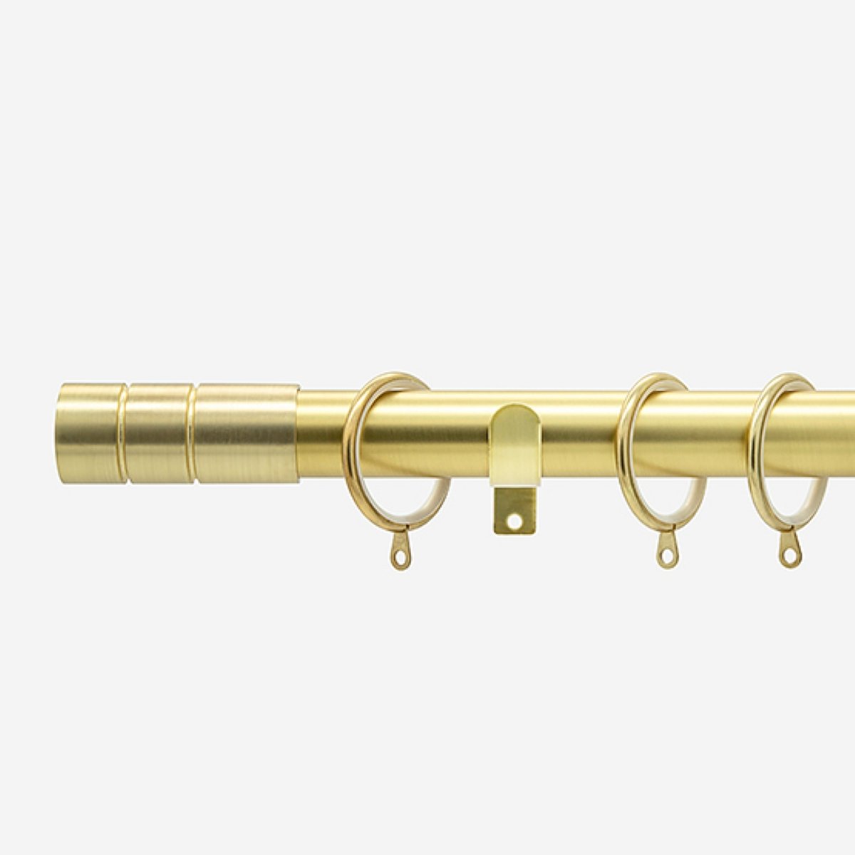 New Edge Blinds Brushed Gold 28mm Barrel Fixed Metal Curtain Pole - 190cm