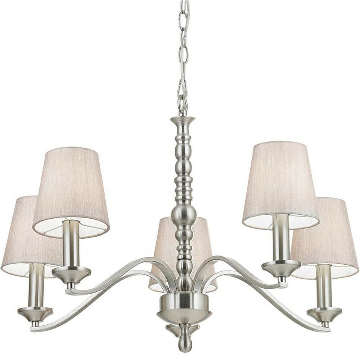 Loops Direct E14 Dimmable Ceiling Pendant Light - Satin Nickel