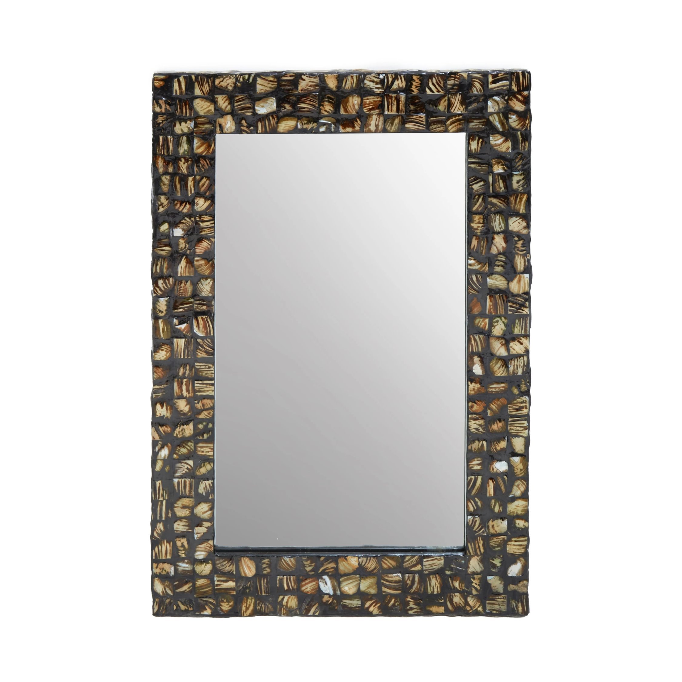 Orsina Branna Mother Of Pearl Rectangular Wall Mirror – Natural