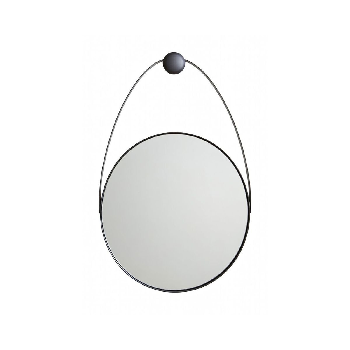 Orsina Trento Frame Hanging Loop Wall Mirror - Black and Silver