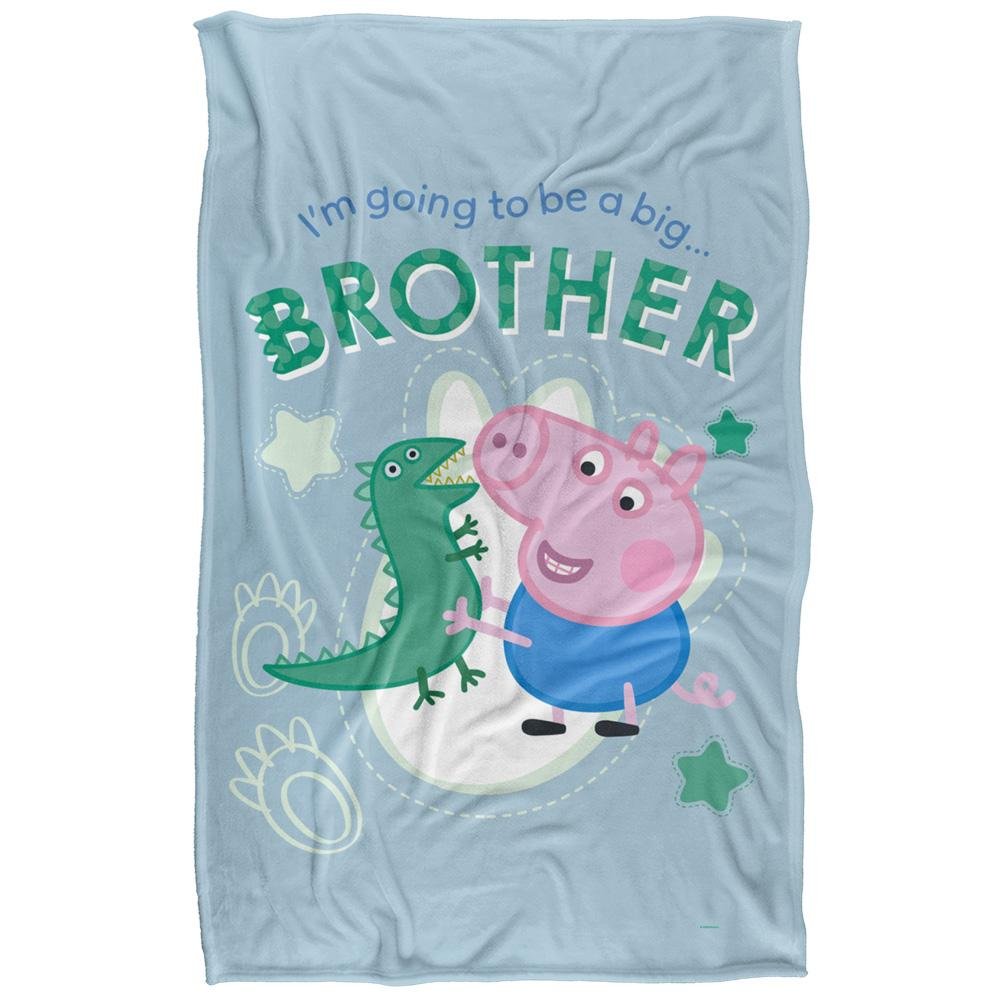 Peppa Pig Big Brother White Blanket - 152cm x 127cm