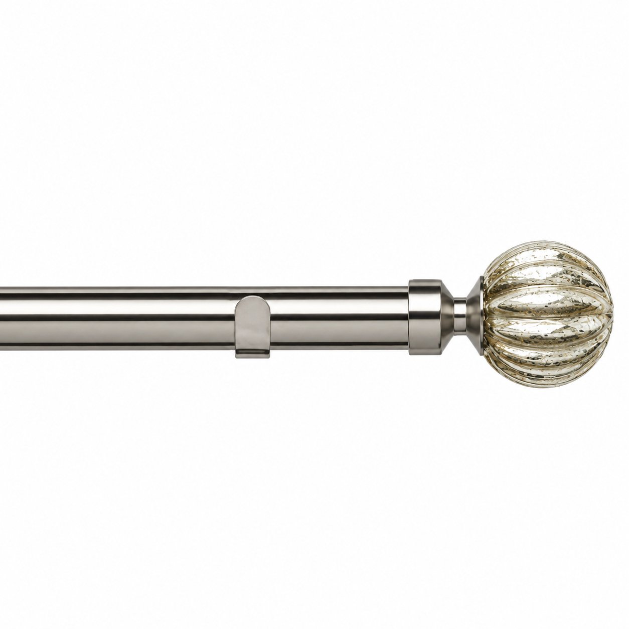 New Edge Blinds 28mm Satin Silver Dynasty Fixed Eyelet Curtain Pole - 290cm