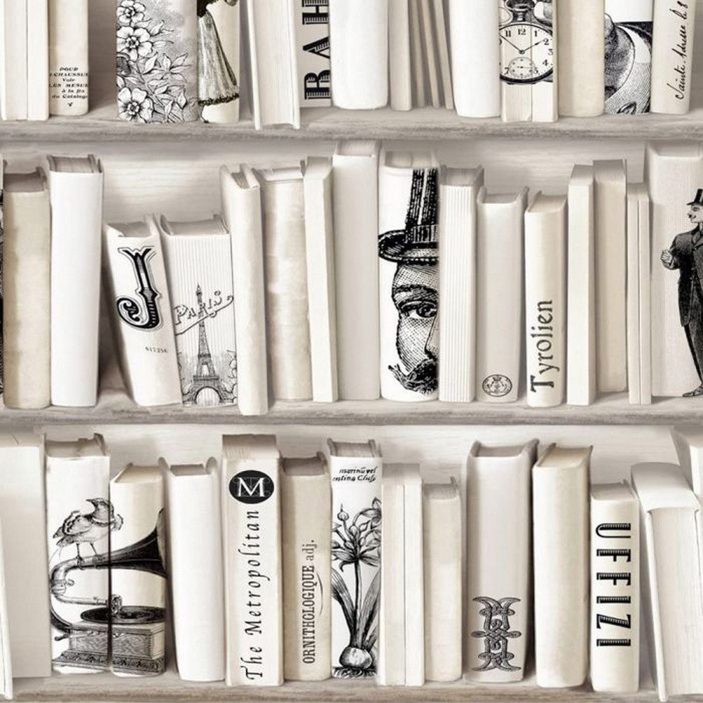 Muriva Encyclopedias Wallpaper - Cream