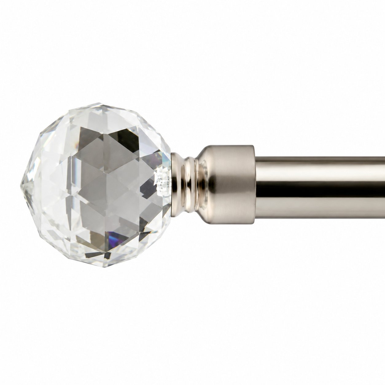New Edge Blinds 16-19mm Silver Cristalla Eyelet Curtain Pole - 160cm - 300cm