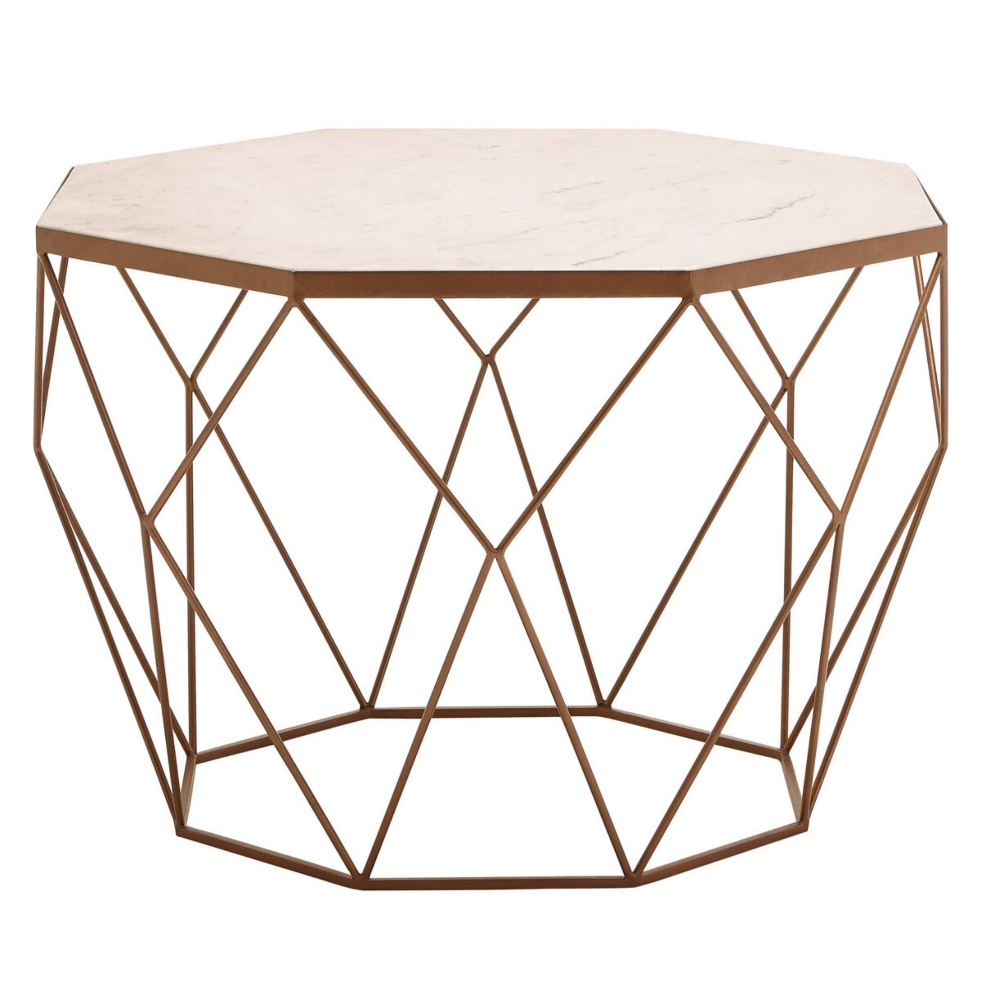 Orsina Shalimar Octagonal Marble Effect Coffee Table - White