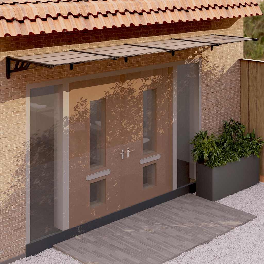 Walplus Polycarbonate Door Canopy - Black - 396 x 90 x 27.5 cm
