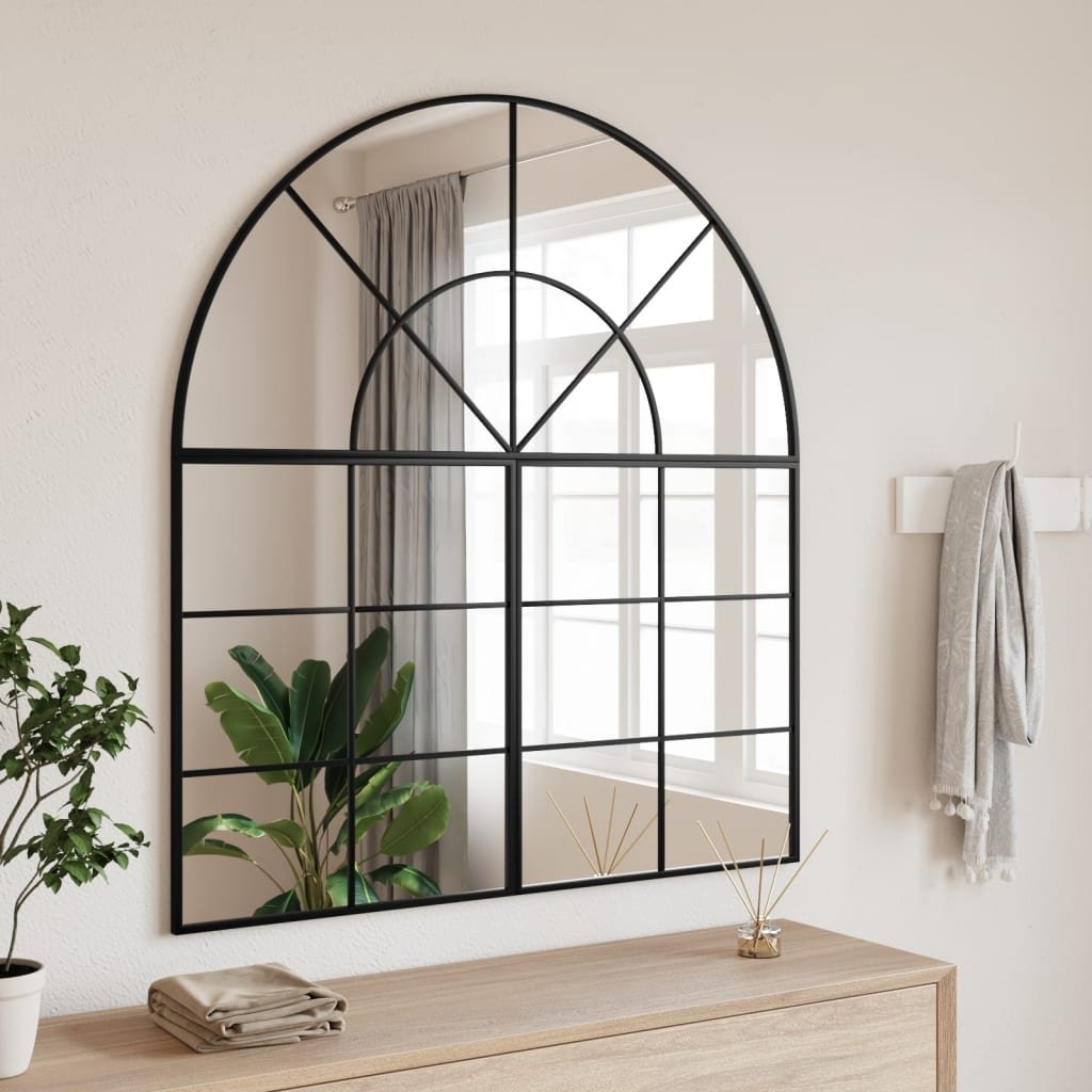 Walplus Iron Wall Mirror 1.5 cm Thick - Black - 100 x 50 cm