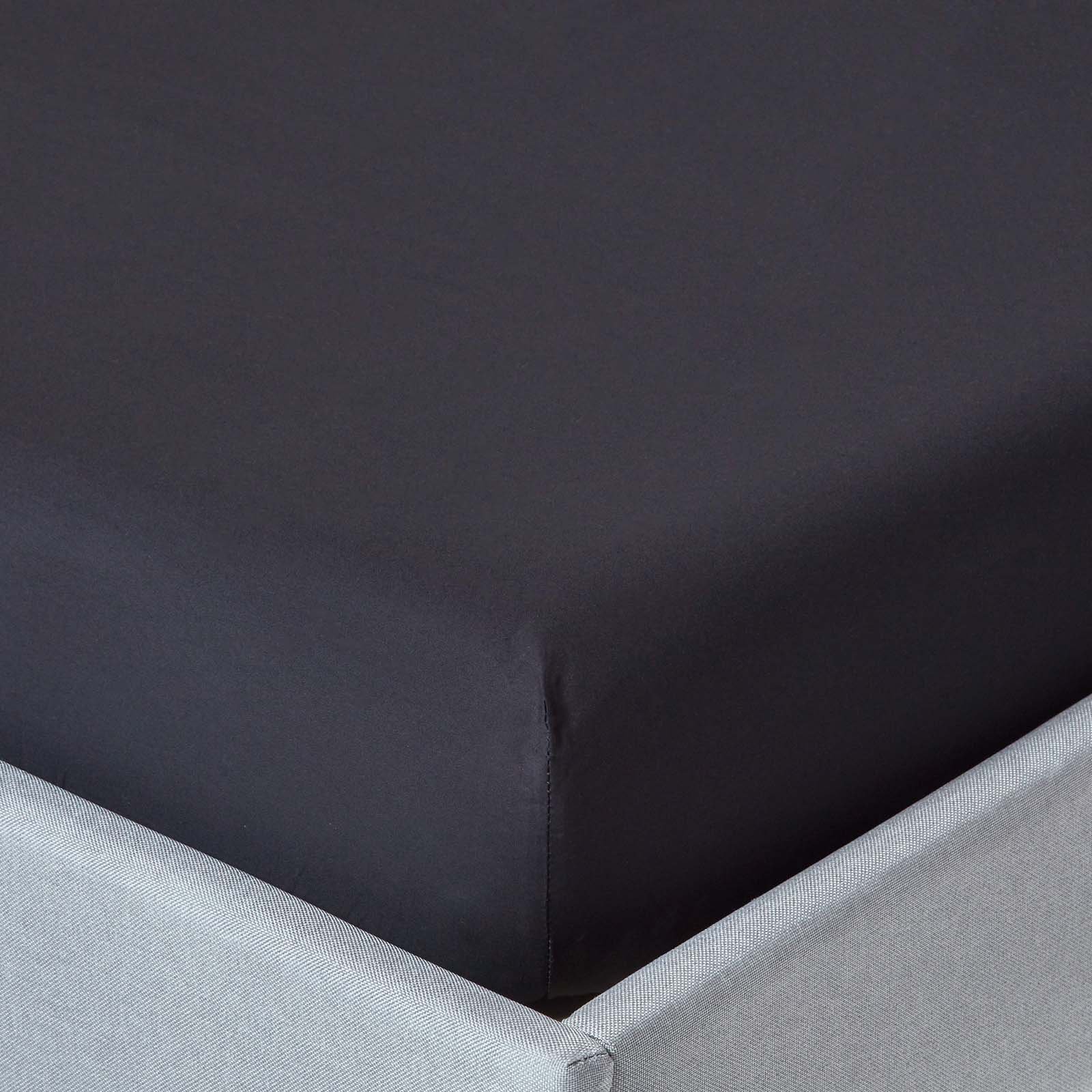 Homescapes Egyptian Cotton Black Fitted Sheet - Single