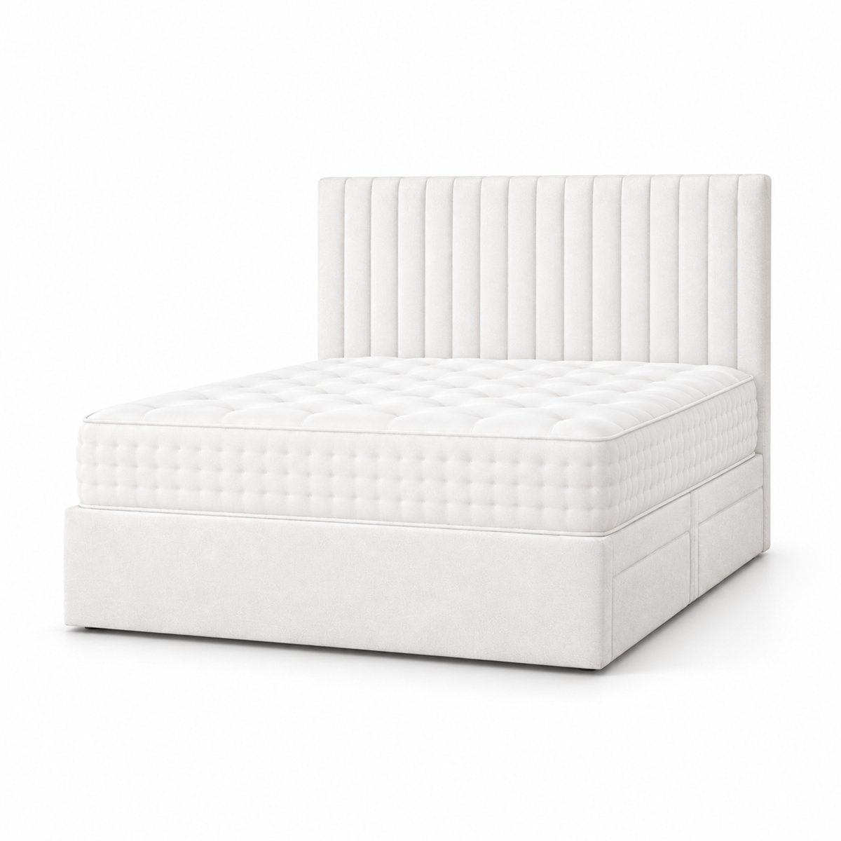 Comfy Deluxe 2ft6 Small Single    Suede  Divan Bed Set -  White