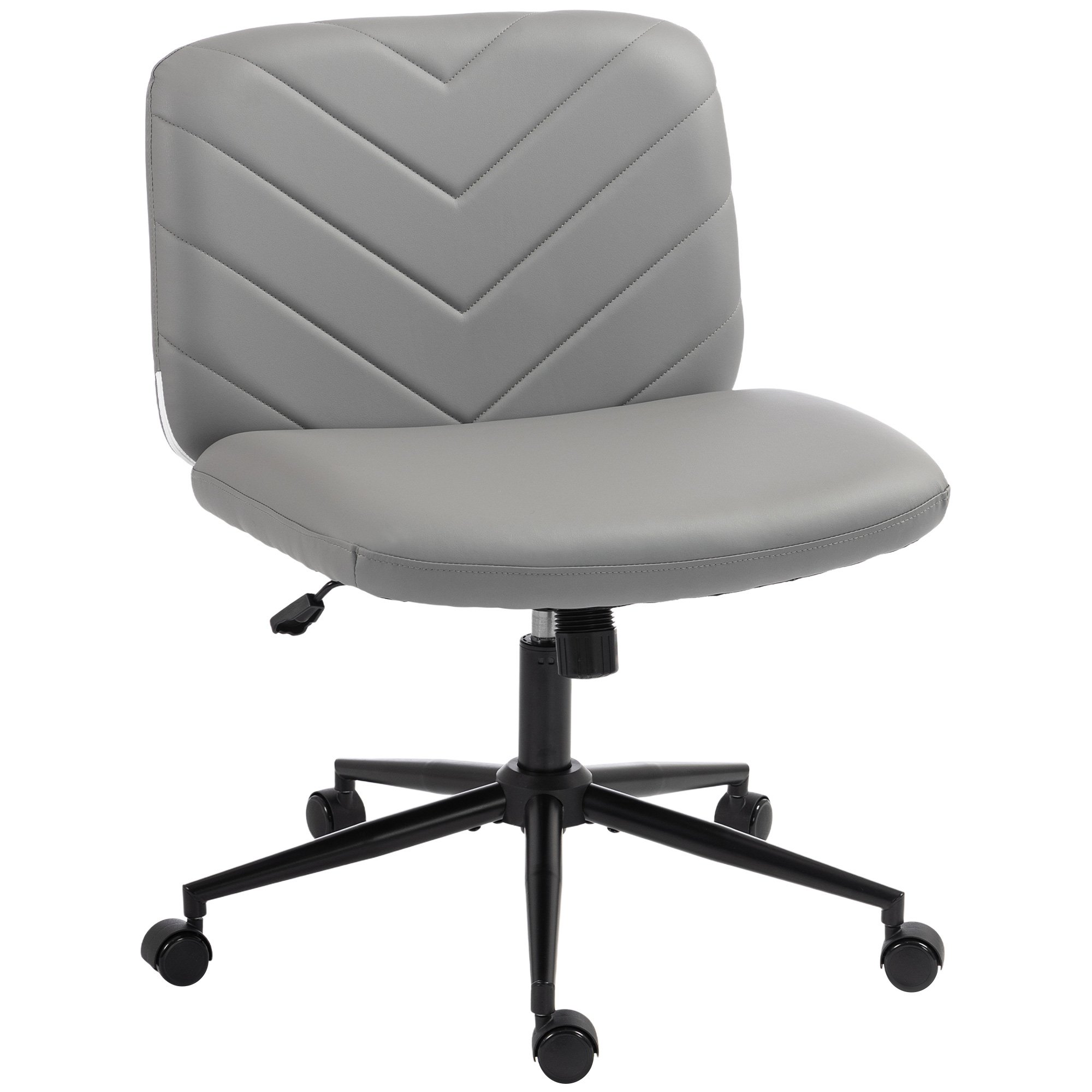 HOMCOM Criss Cross Legged High Density Foam Office Chair - Grey