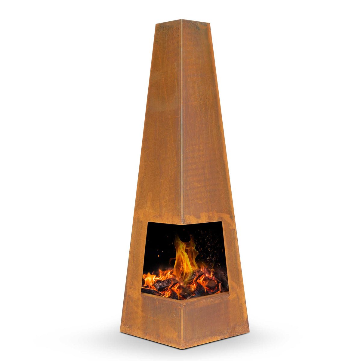 Dellonda Wood Burner Chiminea - Corten Steel
