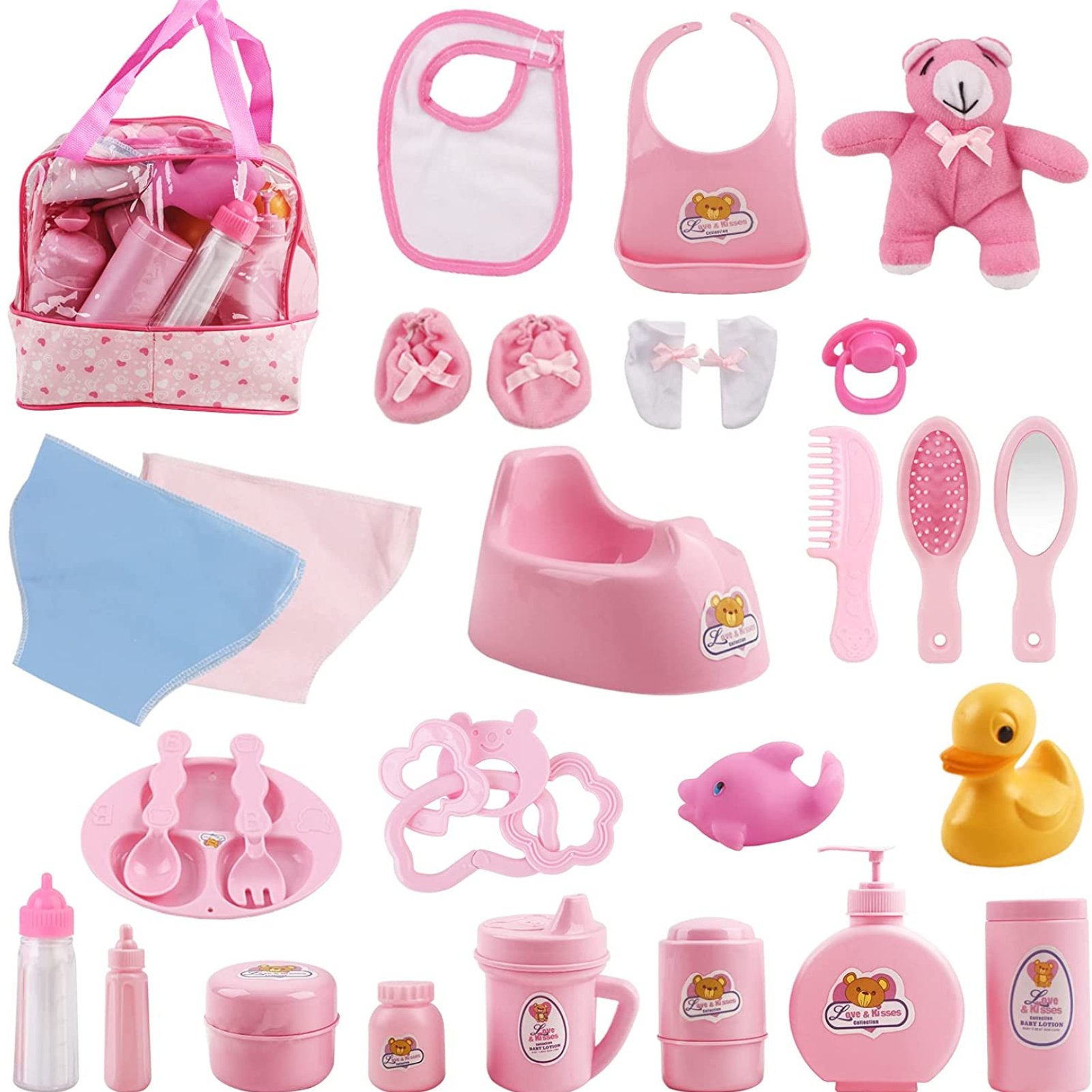 deAO Doll Accessories Kit Playset -Pink