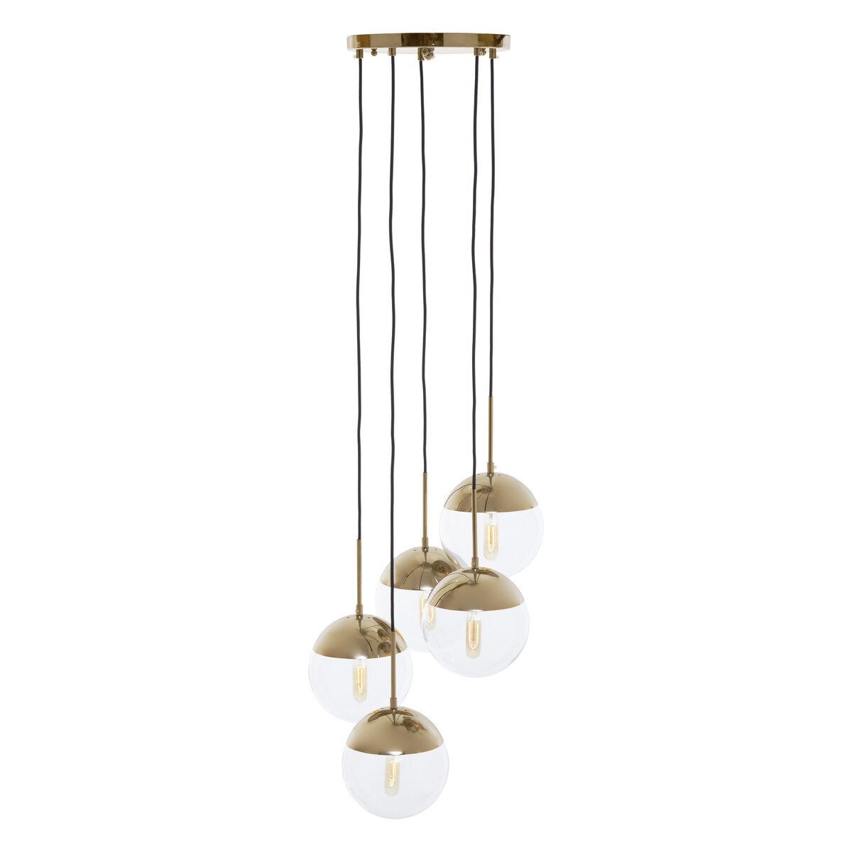 Orsina Revive Finish Five Pendant Lights - Gold