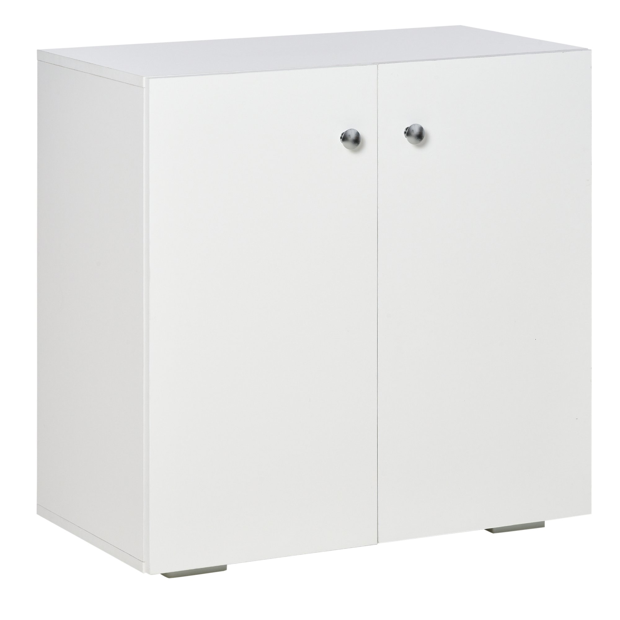 HOMCOM Wooden Freestanding Storage Sideboard with 2 Shelves - White