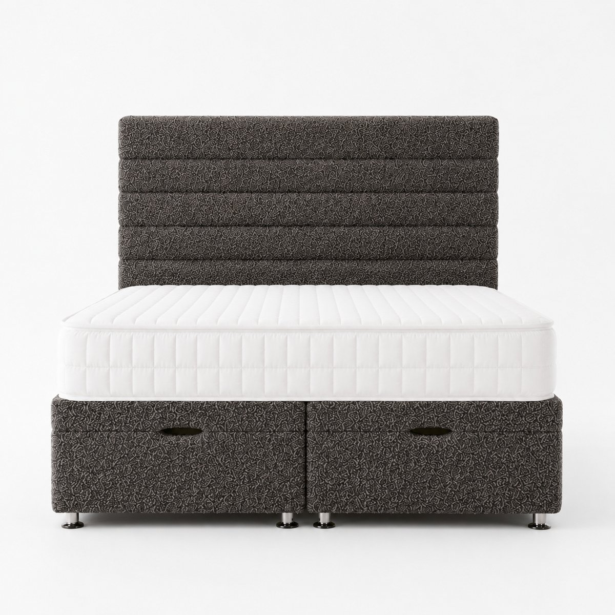 Comfy Deluxe Verona   4ft6 Double Boucle End Lift Ottoman Bed Set - Grey